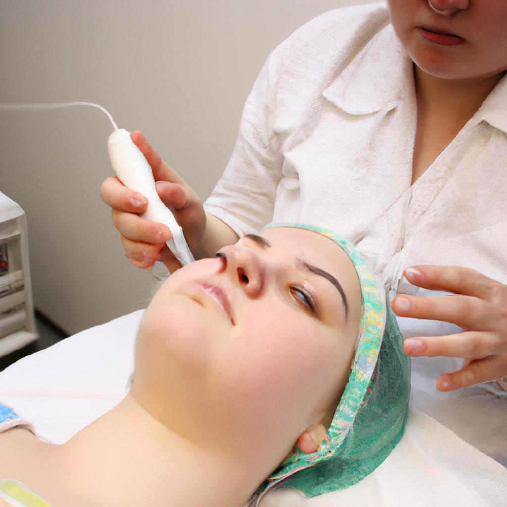 Person receiving facial rejuvenation treatment
